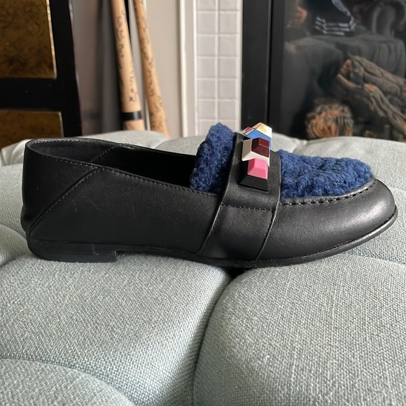 Fendi Shearling Loafer With Pyramid Embellishments - Picture 8 of 16